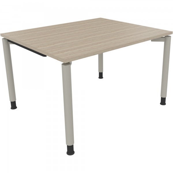 Schreibtisch Vierfuß Rundrohr B1200xT1000xH680-820 si/Eiche Natur
