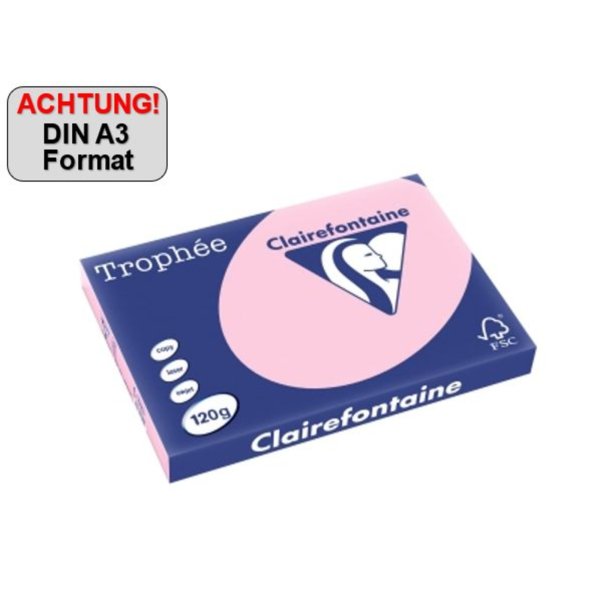 Clairefontaine Kopierpapier 2638C A3 160g rosa 250Bl