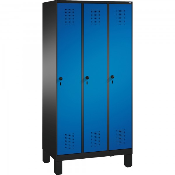 C+P Umkleidespind 4901030S10085 Füße 3Abteile B900mm sgr/ebl