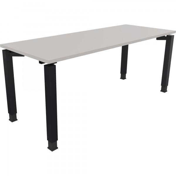 Schreibtisch Vierfuß Quadratrohr B1800xT700xH680-820 an/Lichtgrau