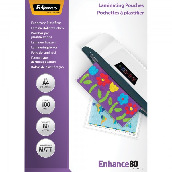 Fellowes Laminierfolie Enhance 80 5452103 DIN A4 tr 100 St./Pack.