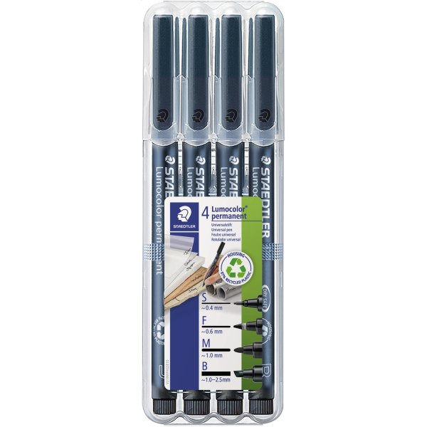 Staedtler Folienstift Lumocolor 0,4-2,5mm sw 4 St.