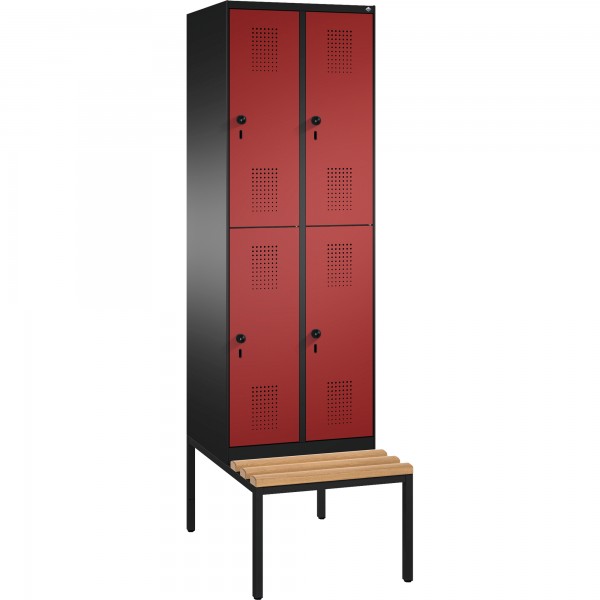 C+P Doppelstockspind 4935020S10033 Sitzbank 4Fächer B600mm sgr/rrt