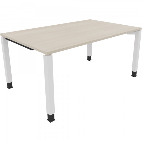 Schreibtisch Vierfuß Quadratrohr B1600xT1000xH680-820 ws/Akazie hell