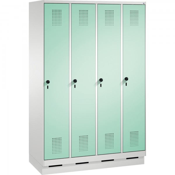 C+P Umkleidespind 4902040S10236 Sockel 4Abteile B1200mm lgr/lgn
