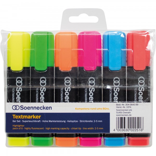 Soennecken Textmarker 3374 sortiert 6 St./Pack.