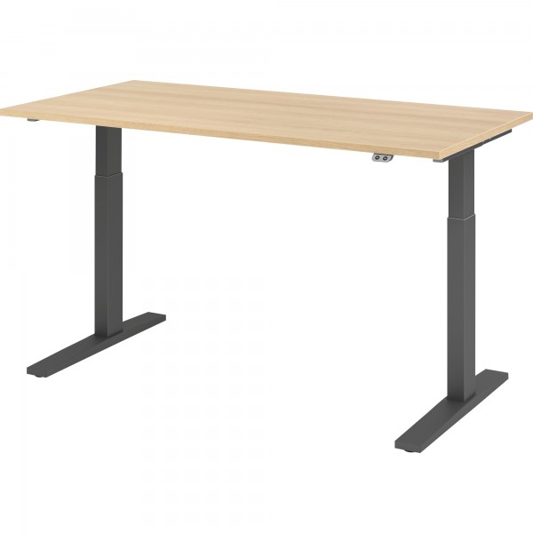 Hammerbacher Schreibt. VXMKA16/E/G el.160x80cm graphit/eiche