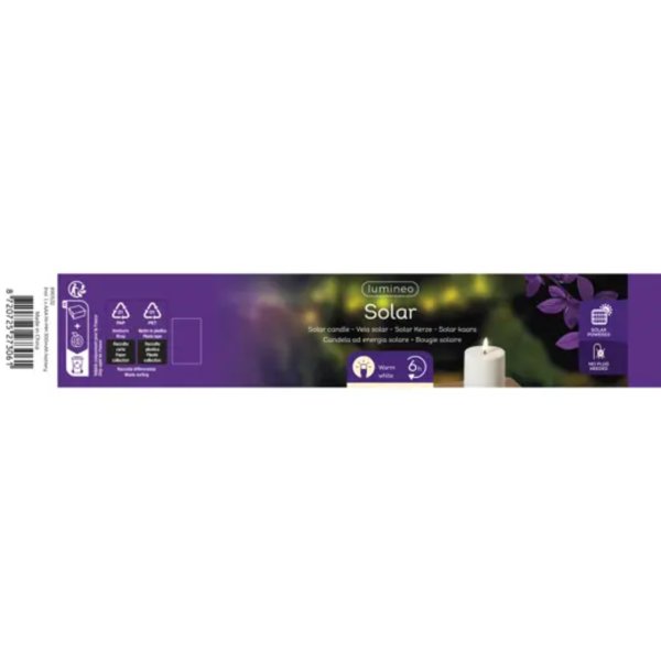 LUMINEO Solar Kerze 7x15cm ws