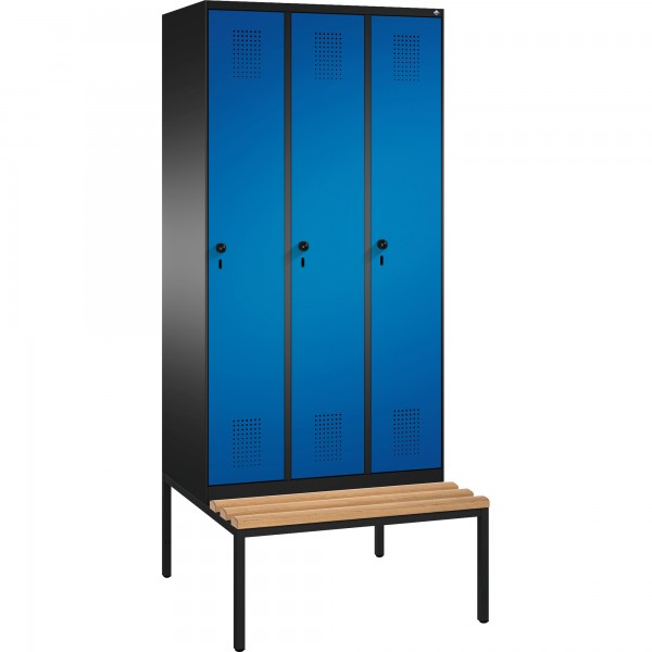 C+P Umkleidespind 4905030S10099 Sitzbank 3Abteile B900mm sgr/ebl