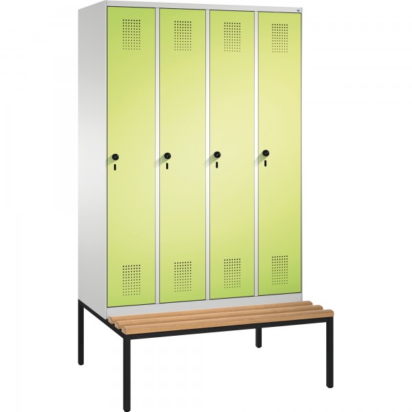 C+P Umkleidespind 4905040S10103 Sitzbank 4Abteile B1200mm lgr/cgn