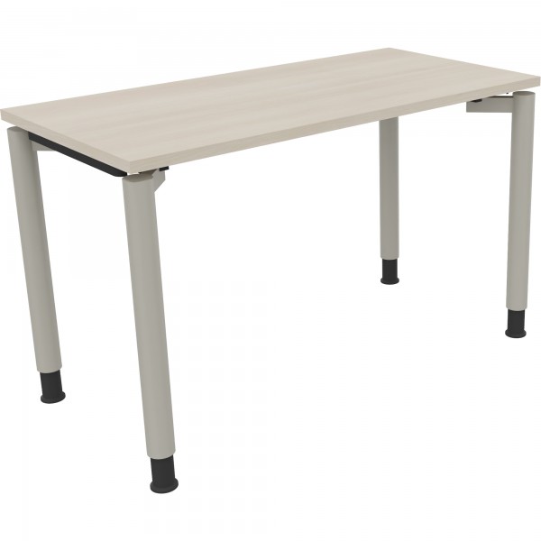 Schreibtisch Vierfuß Rundrohr B1200xT600xH680-820 si/Akazie hell