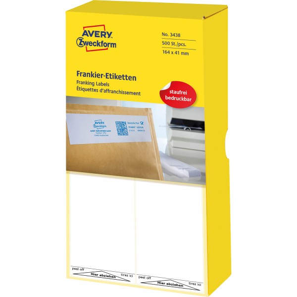 Avery Zweckform Frankieretikett 3438 Einzel 168x44mm 500 St./Pack.