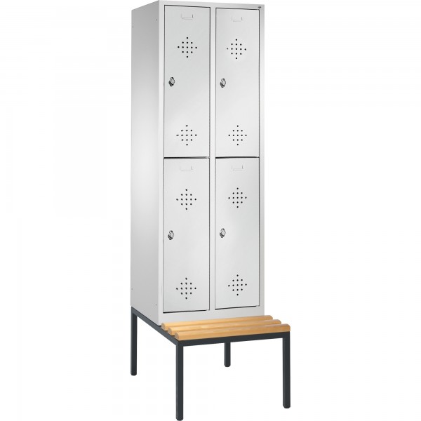 C+P Doppelspind 835020S10035 mit Sitzbank 4Fächer lgr/lgr