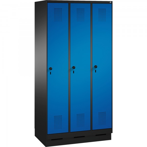C+P Umkleidespind 4902030S10036 Sockel 3Abteile B900mm sgr/ebl