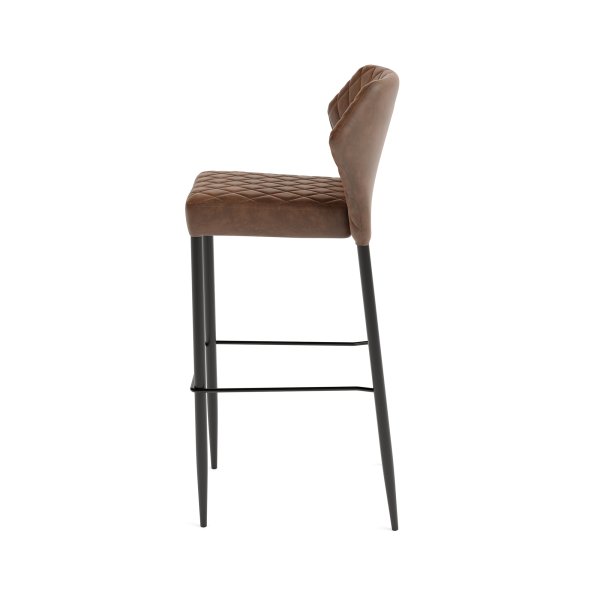 FEROS Barstuhl Louis Kunstleder cognac 2St