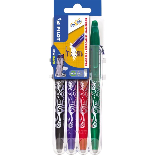 Pilot Tintenroller FriXion Ball Set 2 Go sort 4St