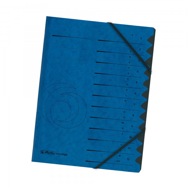 Herlitz Ordnungsmappe 10843316 DIN A4 12 Fächer Karton blau