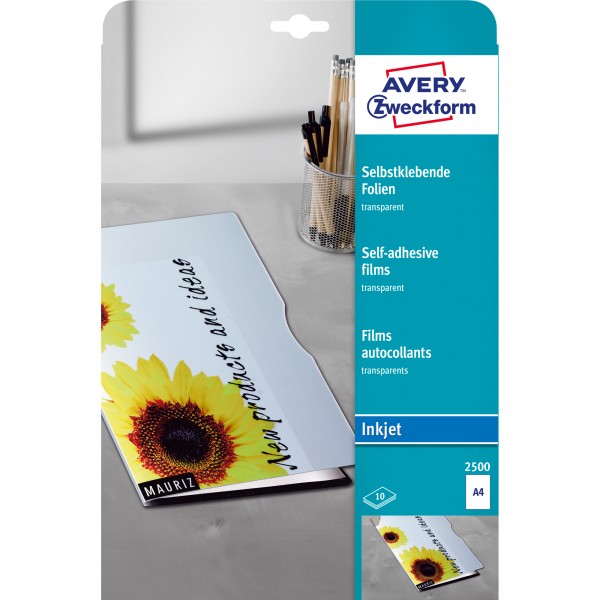 Avery Zweckform Inkjetfolie 2500 DIN A4 transparent 10 St./Pack.