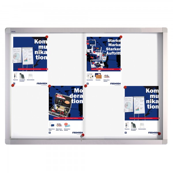 Franken Schiebeglasvitrine Schreibtafel SK6109 99x73x4,6cm ws