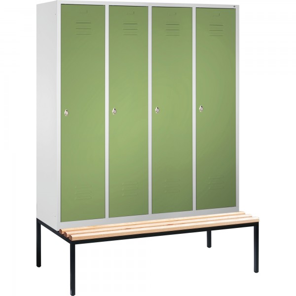 C+P Umkleidespind 805042S10085 Sitzbank 4Abteile B1590mm lgr/rgn
