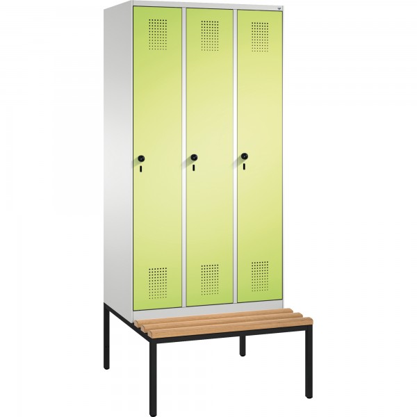 C+P Umkleidespind 4905030S10115 Sitzbank 3Abteile B900mm lgr/cgn