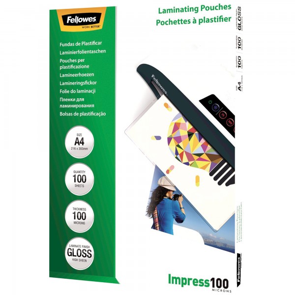 Fellowes Laminierfolie Impress 100 5351111 DIN A4 tr 100 St./Pack.