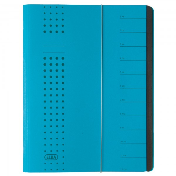 ELBA Ordnungsmappe chic 400001035 DIN A4 12Fächer Karton blau