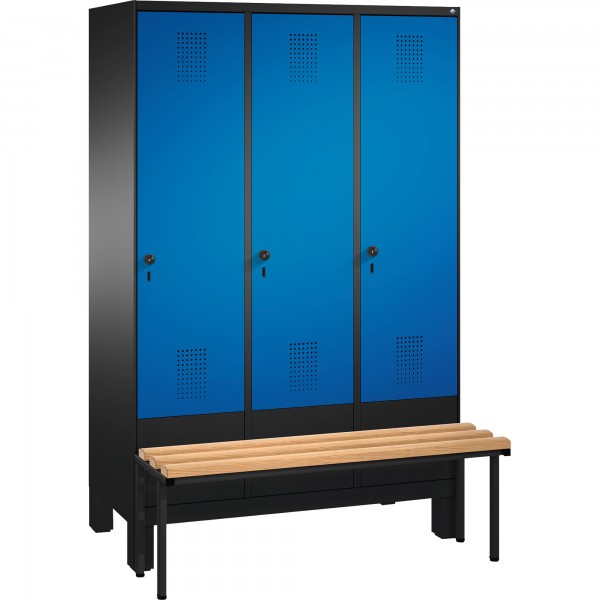 C+P Umkleidespind 4903032S10024 Sitzbank 3Abteile B1200mm sgr/ebl