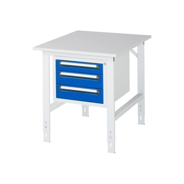 RAU Arbeitstisch 3Schübe 750x1000x760-1080 lgr/ebl