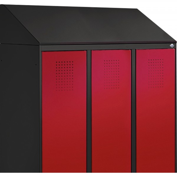 C+P Schrägdachaufsatz 4933707021 230mm für Umkleidespind B900mm sgr