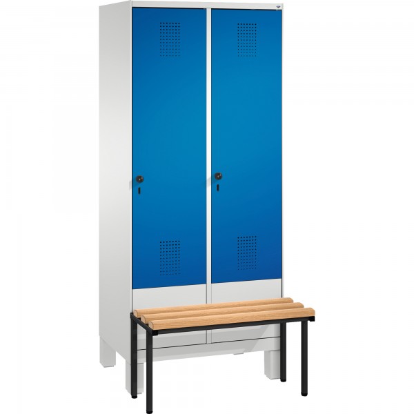 C+P Umkleidespind 4903022S10018 Sitzbank 2Abteile B800mm lgr/ebl