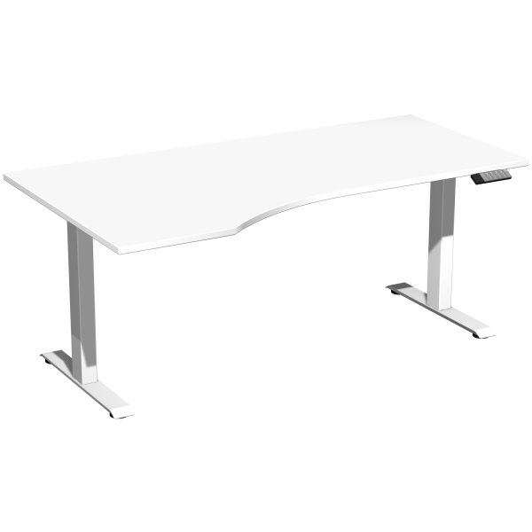 Geramöbel Tisch Elevate Plus li 1800x1000x630-1280mm ws/ws