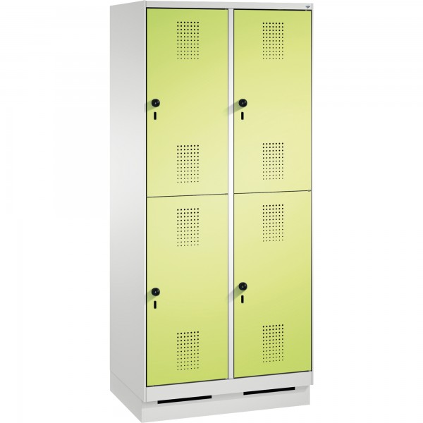 C+P Doppelstockspind 4932022S10101 Sockel 4Fächer B800mm lgr/cgn