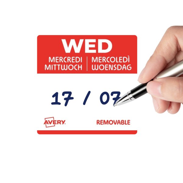 Avery Zweckform Küchenetikett MI 25x25mm 1000St abl rt/ws