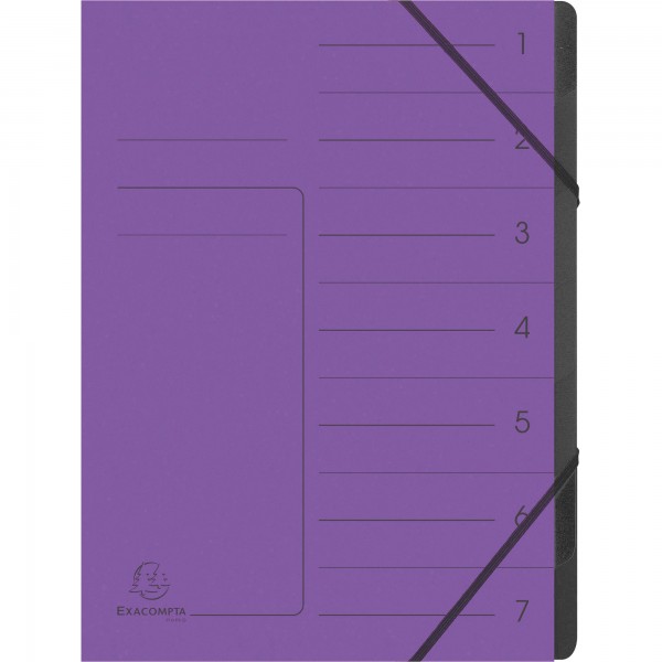 Exacompta Ordnungsmappe 540708E DIN A4 7Fächer Karton violett