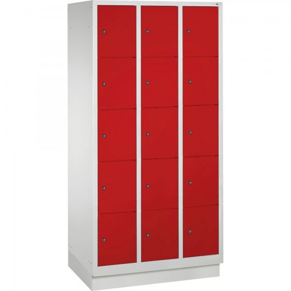 C+P Fächerschrank 8020305S10001 m. Sockel 15Fächer lgr/rrt
