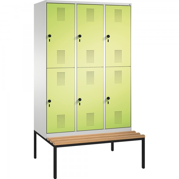 C+P Doppelstockspind 4935032S10055 Sitzbank 6Fächer B1200mm lgr/cgn