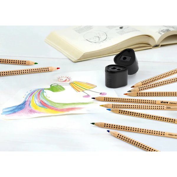share Buntstift sort 12St
