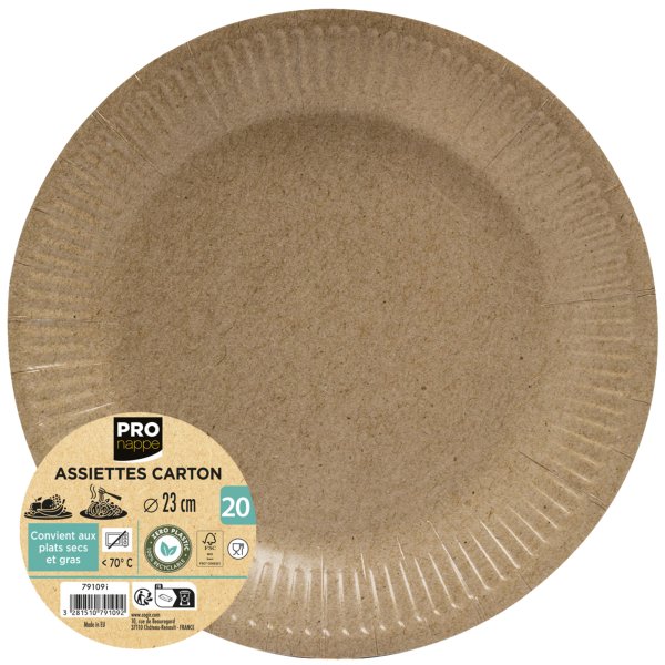 PROnappe Pappteller 23cm br 20St