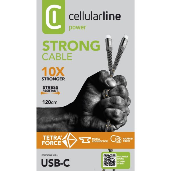 cellularline Kabel USB-C/USB- C 1,2m sw