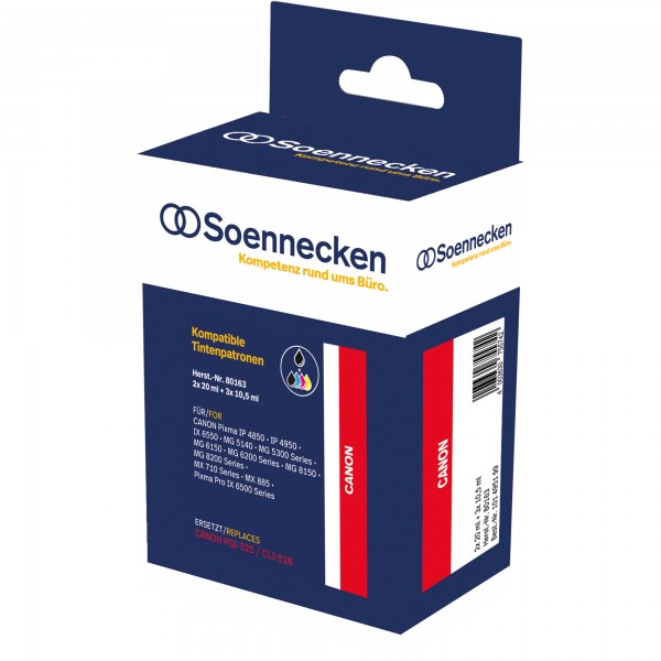 Soennecken Tintenpatrone 80163 wie Canon PGI525/CLI526 5 St./Pack.