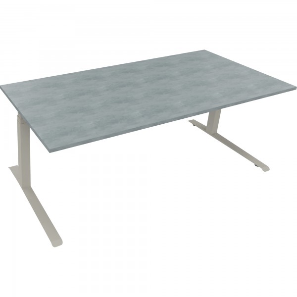 Sitz-/Stehtisch Kufe Doppels. Quad. B2000xT900xH645-1275 si/Beton