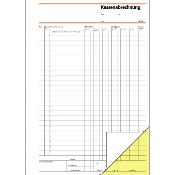 Sigel Kassenabrechnung A4 SD 2x40Bl