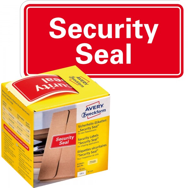 Avery Zweckform Etiketten Security Seal 78x38mm 100 St./Pack.