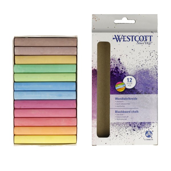 Westcott Tafelkreide sort. 12St.
