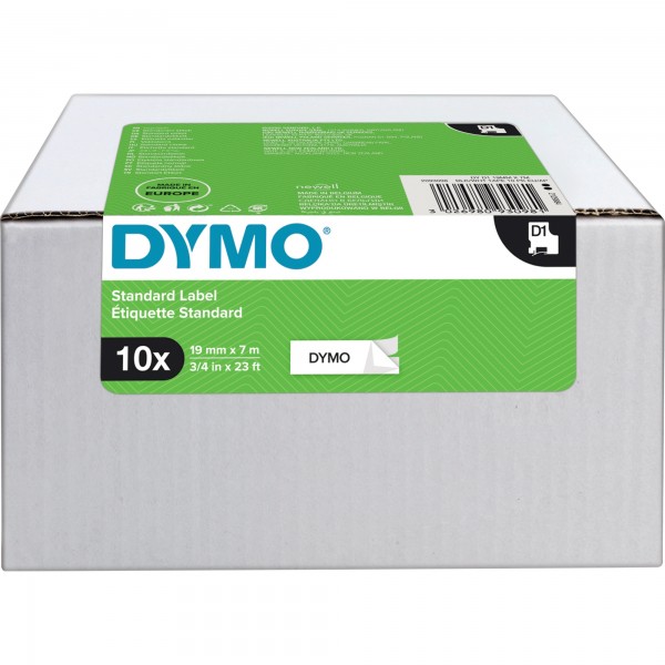 DYMO Schriftbandkassette D1 2093098 19mmx7m sw auf ws 10St.
