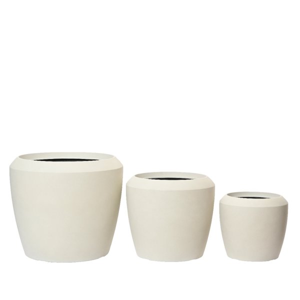 KAEMINGK Blumentopf Lewis 3er Set beige