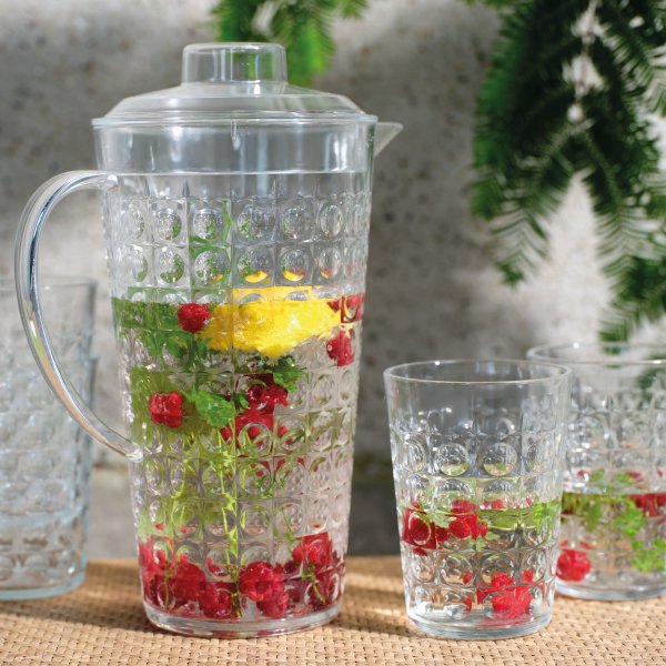 DECORIS Kanne mit 4 Gläsern