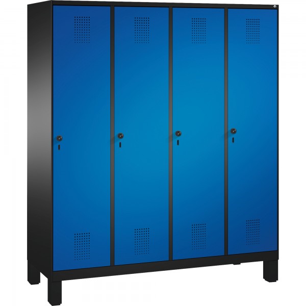C+P Umkleidespind 4901042S10072 Füße 4Abteile B1600mm sgr/ebl