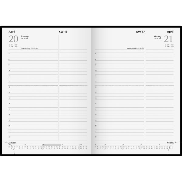 rido/ide Buchkalender 7021813903 14,5x20,6cm 1T/1S sw